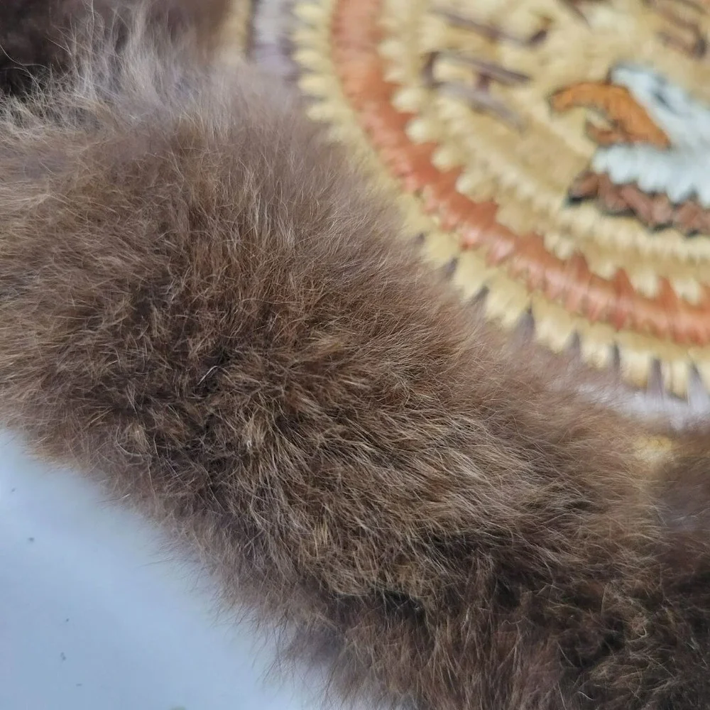 Alaska Native Handmade Fur Weave Quilted Wall Art Hanging Theresa Mike USA Made‎